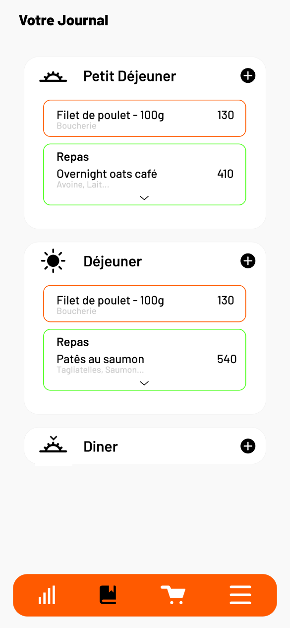 Sunnafit nutrition mobile app - screen 3